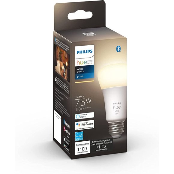 NIB Philips Hue White A19 Bluetooth 75W/1100 Lumen Smart LED Dimmable Bulb - Picture 7 of 11